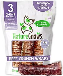 Nature Gnaws Beef Trachea Crunch Wrap Dog Chew Treats, 3 count