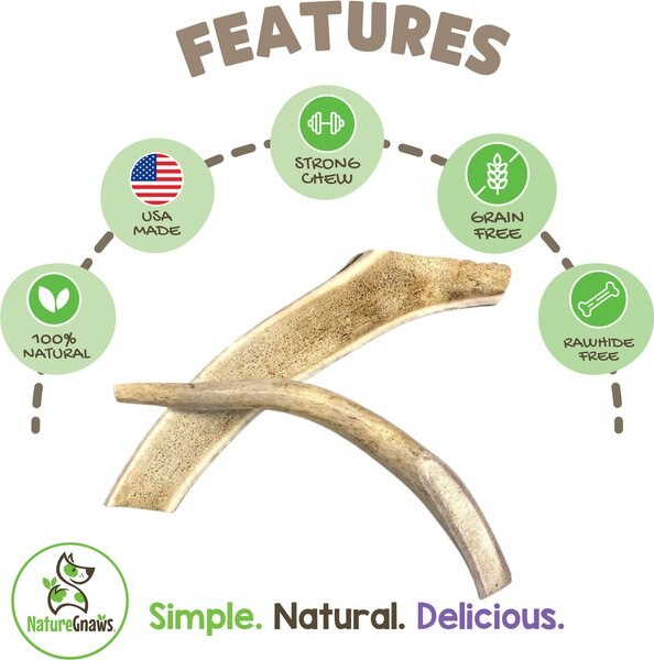 Nature Gnaws 4 to 7-in Deer Antlers Natural Dog Chew Treats
