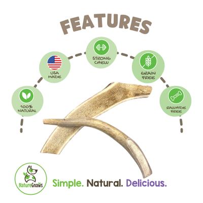Show full view: Nature Gnaws 4 to 7-in Deer Antlers Natural Dog Chew Treats, 3 count slide 3 of 9