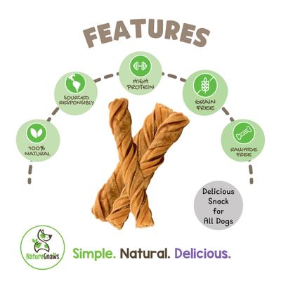 Show full view: Nature Gnaws 4 to 5-in Beef Tripe Twists Natural Dog Chew Treats, 10 count slide 3 of 9