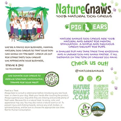Show full view: Nature Gnaws Pig Ears Natural Dog Chew Treats, 8 count slide 6 of 9