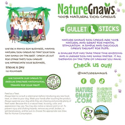 Show full view: Nature Gnaws 5 to 6-in Beef Gullet Sticks Natural Dog Chew Treats, 1-lb bag slide 6 of 11