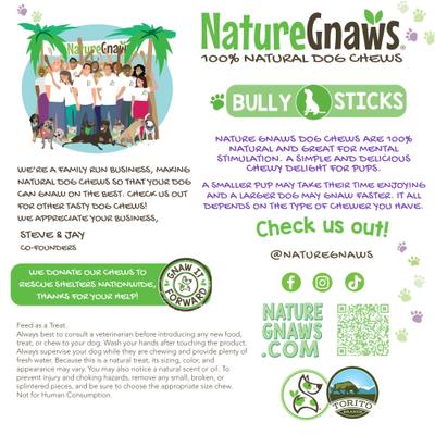 Show full view: Nature Gnaws 5 to 6-in Extra Thin Bully Sticks Dog Chew Treats, 25 count slide 6 of 10