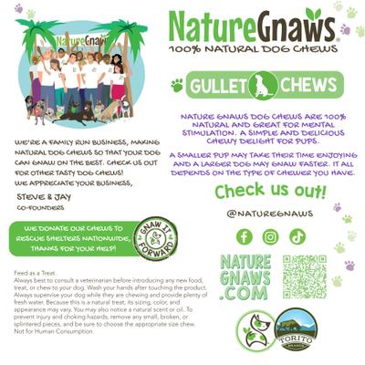 Show full view: Nature Gnaws 4 to 5-in Beef Gullet Natural Dog Chew Treats, 50 count slide 6 of 11