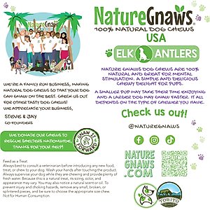 Nature Gnaws 5 to 8-in USA Elk Antler Natural Dog Chew Treats, 3 count