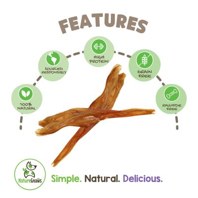 Show full view: Nature Gnaws 7 to 11-in Beef Tendon Chews Natural Dog Chew Treats, 12 count slide 3 of 9