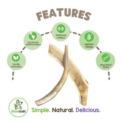 Show full view: Nature Gnaws Antler Dog Chew Treats, 8-oz bag slide 3 of 9