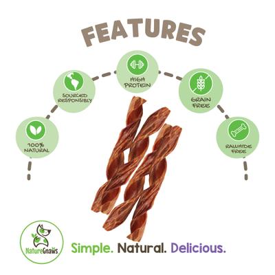 Show full view: Nature Gnaws 7 to 8-in Beef Gullet Springs Natural Dog Chew Treats, 12 count slide 3 of 10