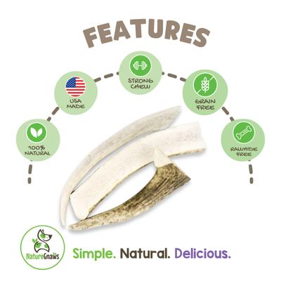 Show full view: Nature Gnaws 5 to 8-in USA Elk Antler Natural Dog Chew Treats, 3 count slide 3 of 9