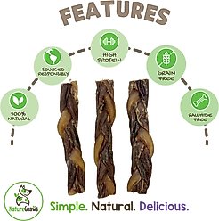 Nature Gnaws 5 to 6-in Braided Bully Twists Natural Dog Chew Treats, 10 count slide 2 of 7