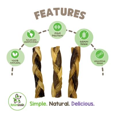 Show full view: Nature Gnaws 5 to 6-in Braided Gnaws Dog Chew Treats, 12 count slide 3 of 9