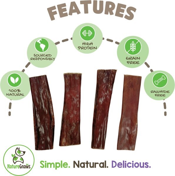 Nature Gnaws 4 to 5-in Beef Gullet Natural Dog Chew Treats