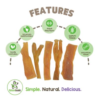 Show full view: Nature Gnaws Beef Tendons Natural Dog Chew Treats, 8-oz bag slide 3 of 10