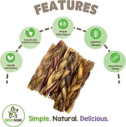 Nature Gnaws 5 to 6-in Braided Pork Bully Sticks Dog Chew Treats, 20 count slide 2 of 7