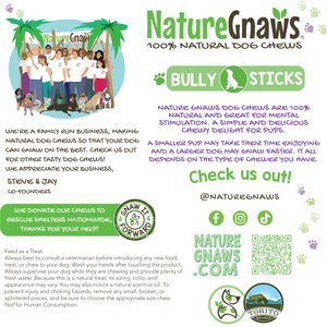 Nature Gnaws 11 to 12-in Beef Bully Sticks Dog Chew Treats, 8-oz bag