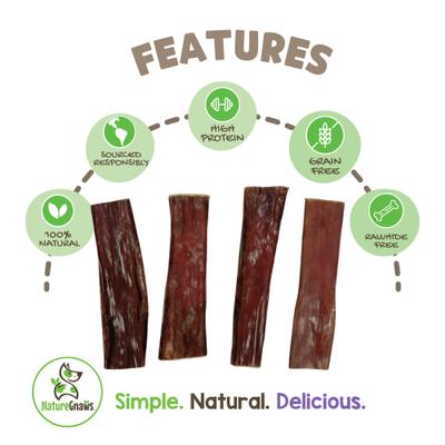 Show full view: Nature Gnaws 4 to 5-in Beef Gullet Natural Dog Chew Treats, 50 count slide 3 of 11