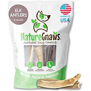 Nature Gnaws 5 to 8-in USA Elk Antler Natural Dog Chew Treats, 3 count