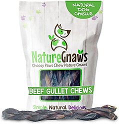 Nature Gnaws 11 to 12-in Braided Gullet Sticks Natural Dog Chew Treats, 5 count