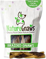 Nature Gnaws 5 to 6-in Braided Gnaws Dog Chew Treats, 12 count