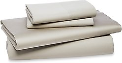 Delilah Home 100% Organic Cotton Bed Sheet Set, Light Grey, King, 4-Piece