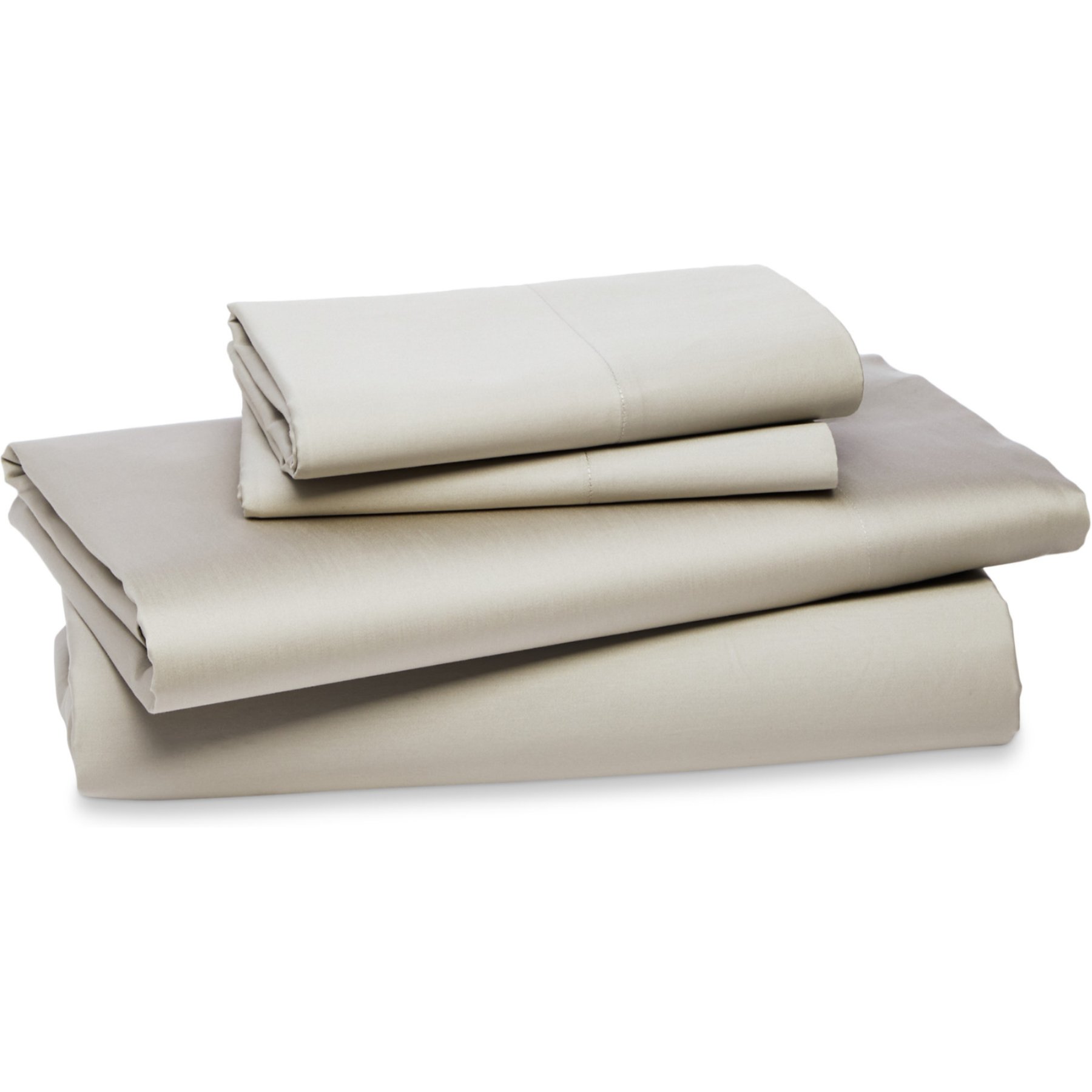 Delilah Home 100% Organic Cotton Bed Sheet Set, Light Grey, Queen, 4-Piece