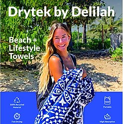 Delilah Home Drytek High Performance Beach Towel, Teal, 36 x 72-in slide 2 of 5