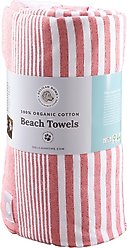Delilah Home 100% Organic Cotton Sunset Beach Towel, Red, 36 x 72-in