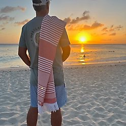 Delilah Home 100% Organic Cotton Sunset Beach Towel, Mineral Green, 36 x 72-in slide 2 of 5