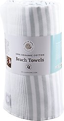 Delilah Home 100% Organic Cotton Sunset Beach Towel, Mineral Green, 36 x 72-in