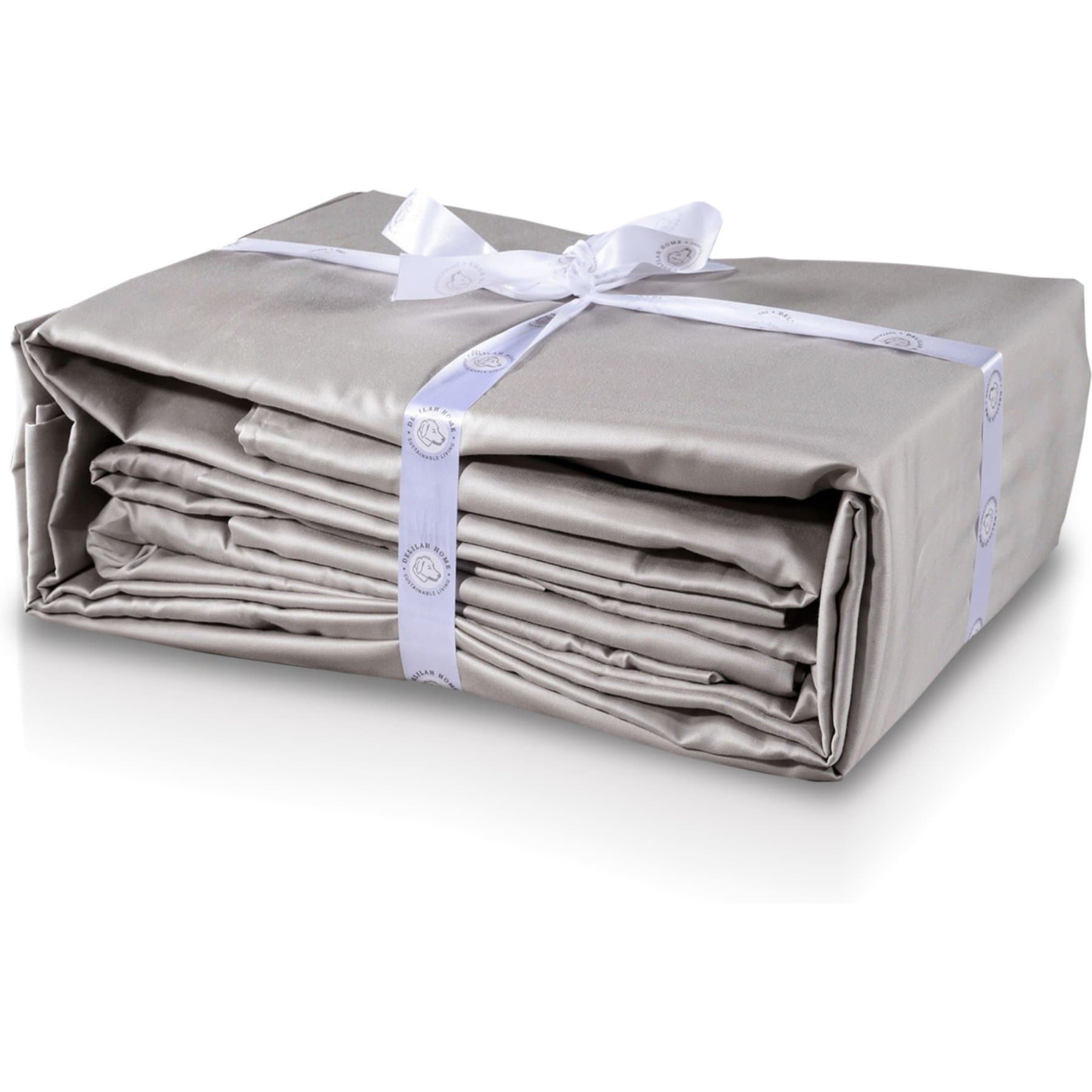Delilah Home 100% Organic Cotton Duvet Cover, Light Grey, Queen