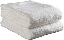 Delilah Home 100% Organic Cotton 2-Piece Face Towel Set, White, 13 x 13-in