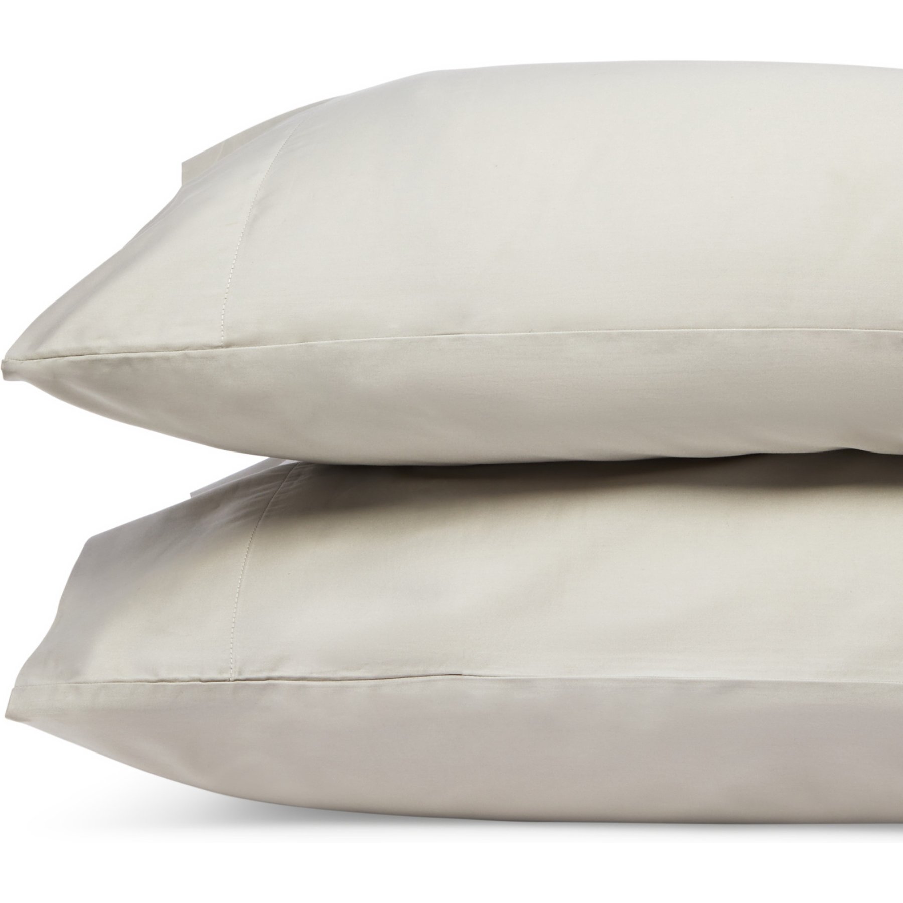Delilah Home 100% Organic Cotton Pillowcases, Light Grey, King, 2 count