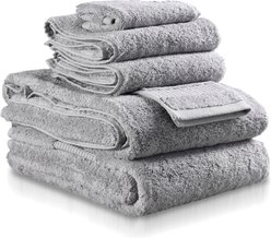 Delilah Home 100% Organic Cotton 6-Piece Towel Set, Light Grey, Multi Size