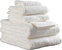 Delilah Home 100% Organic Cotton 6-Piece Towel Set, White, Multi Size