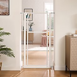 Unipaws Pressure Mountd Transparent Cat & Dog Gate, 56-in, White slide 2 of 7