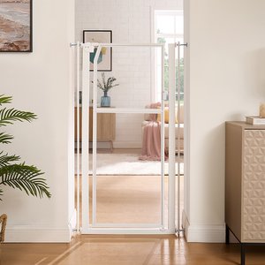 Unipaws Pressure Mountd Transparent Cat & Dog Gate, 56-in, White