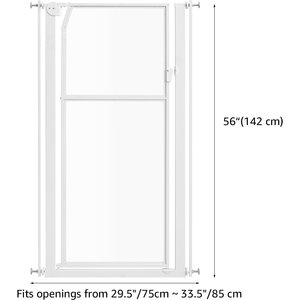 Unipaws Pressure Mountd Transparent Cat & Dog Gate, 56-in, White