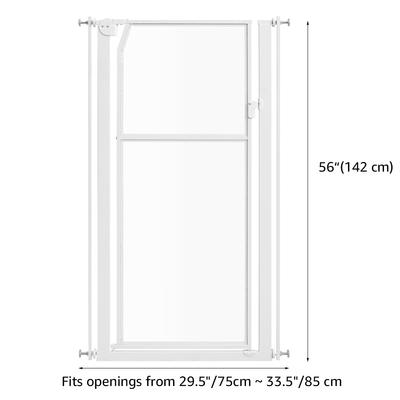 Show full view: Unipaws Pressure Mountd Transparent Cat & Dog Gate, 56-in, White slide 6 of 8