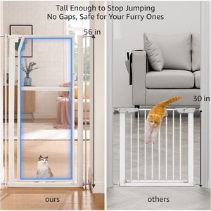 Unipaws Pressure Mountd Transparent Cat & Dog Gate, 56-in, White
