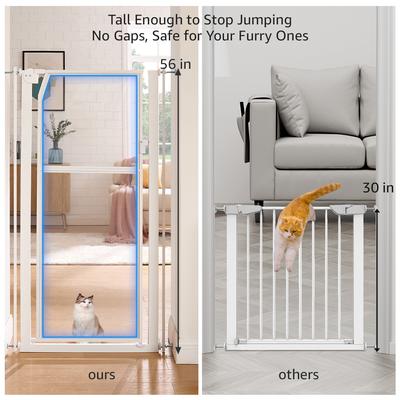 Show full view: Unipaws Pressure Mountd Transparent Cat & Dog Gate, 56-in, White slide 2 of 8