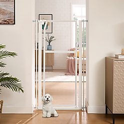 Unipaws Pressure Mountd Transparent Cat & Dog Gate, 56-in, White