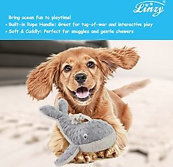Linzy Toys Whale Squeaky Plush Dog Toy, Gray, 13.5-in slide 2 of 4