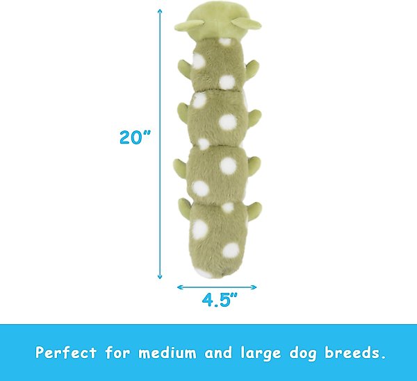 Show full view: Linzy Toys Caterpillar Squeaky Plush Dog Toy, Green, 20-in slide 3 of 5
