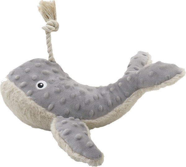 Show full view: Linzy Toys Whale Squeaky Plush Dog Toy, Gray, 13.5-in slide 1 of 4