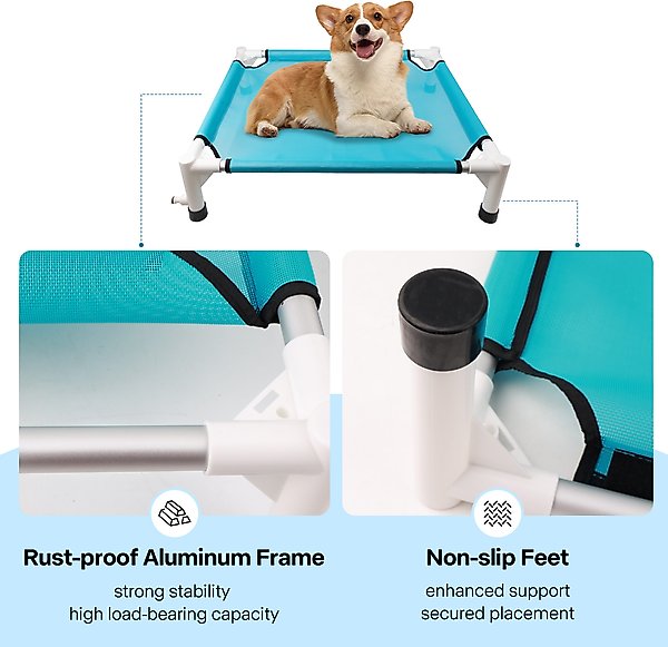 Show full view: allforpaws Chill Out Sprinkling Dog Cot, Blue, Large slide 3 of 10
