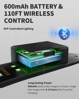 Show full view: MEGAPAWS LED Dog Collar, Black, Medium: 16 to 20-in neck, 1.75-in wide slide 8 of 12