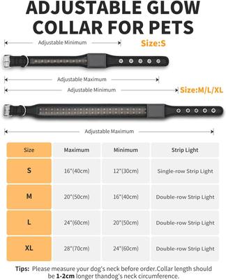 Show full view: MEGAPAWS LED Dog Collar, Black, Medium: 16 to 20-in neck, 1.75-in wide slide 6 of 12