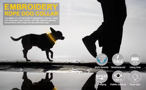 Show full view: MEGAPAWS Light Up Nylon Dog Collar, Orange, Large: 17 to 27-in neck, 0.79-in wide slide 9 of 11