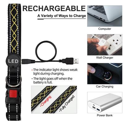 Show full view: MEGAPAWS Light Up Nylon Dog Collar, Orange, Large: 17 to 27-in neck, 0.79-in wide slide 5 of 11