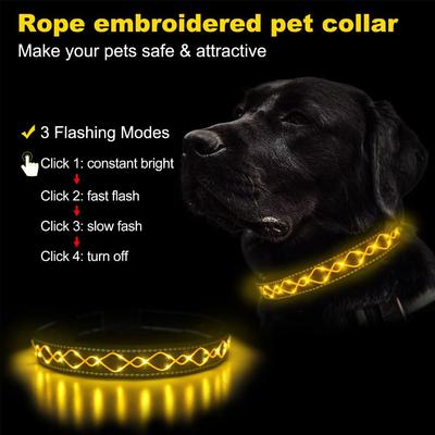 Show full view: MEGAPAWS Light Up Nylon Dog Collar, Orange, Large: 17 to 27-in neck, 0.79-in wide slide 2 of 11